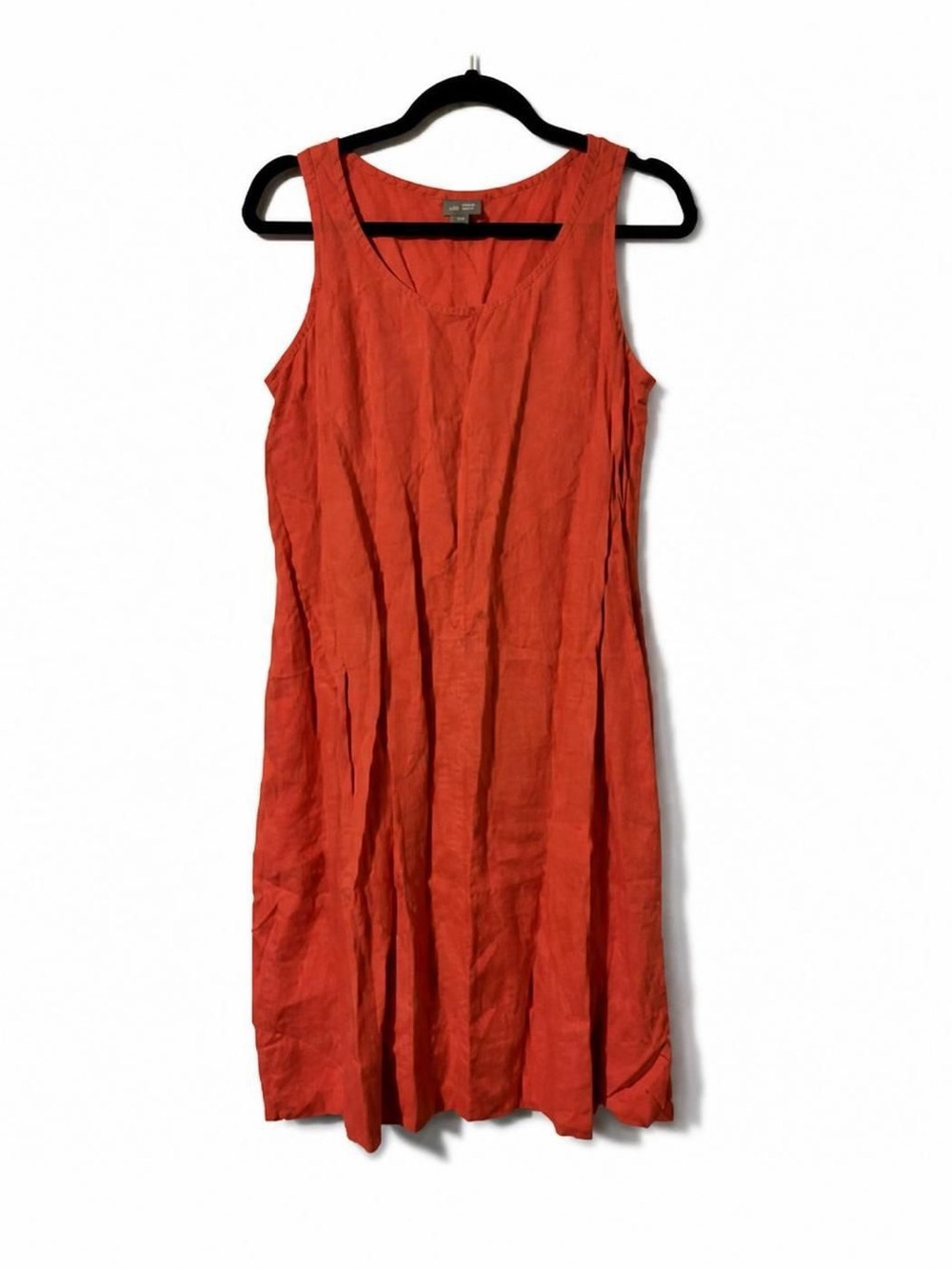 J. Jill Sleeveless Linen Midi Dress in Coral Red